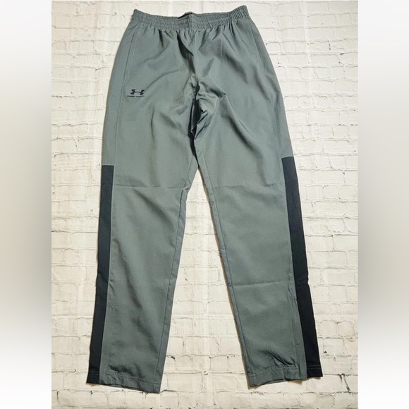 Under Armour Pants Vital Mens M Gray/Black Woven Training Gym Drawstring NWT - Picture 2 of 8